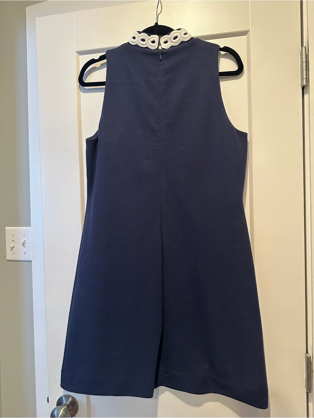 Lilly Pulitzer Callista Navy Sleeveless Mini Dress with White Lace Trim - Picture 5 of 6